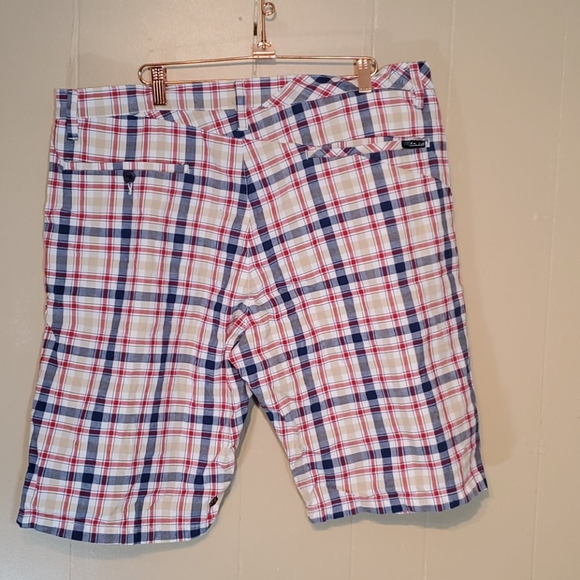Vintage Volcom Red, White, Blue & Tan Plaid Shorts - Picture 2 of 7